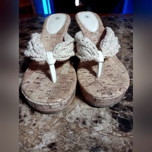 Women's crocheted wedge sandals